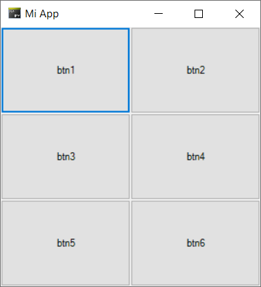 Formulario con 6 botones - El primero tiene el foco / está seleccionado